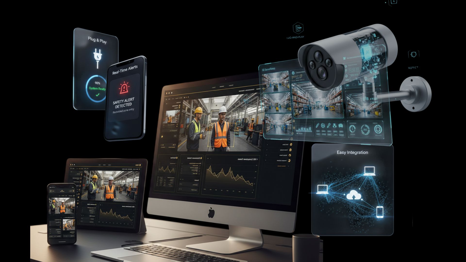 EHS Vigilent AI dashboard showing safety monitoring interface