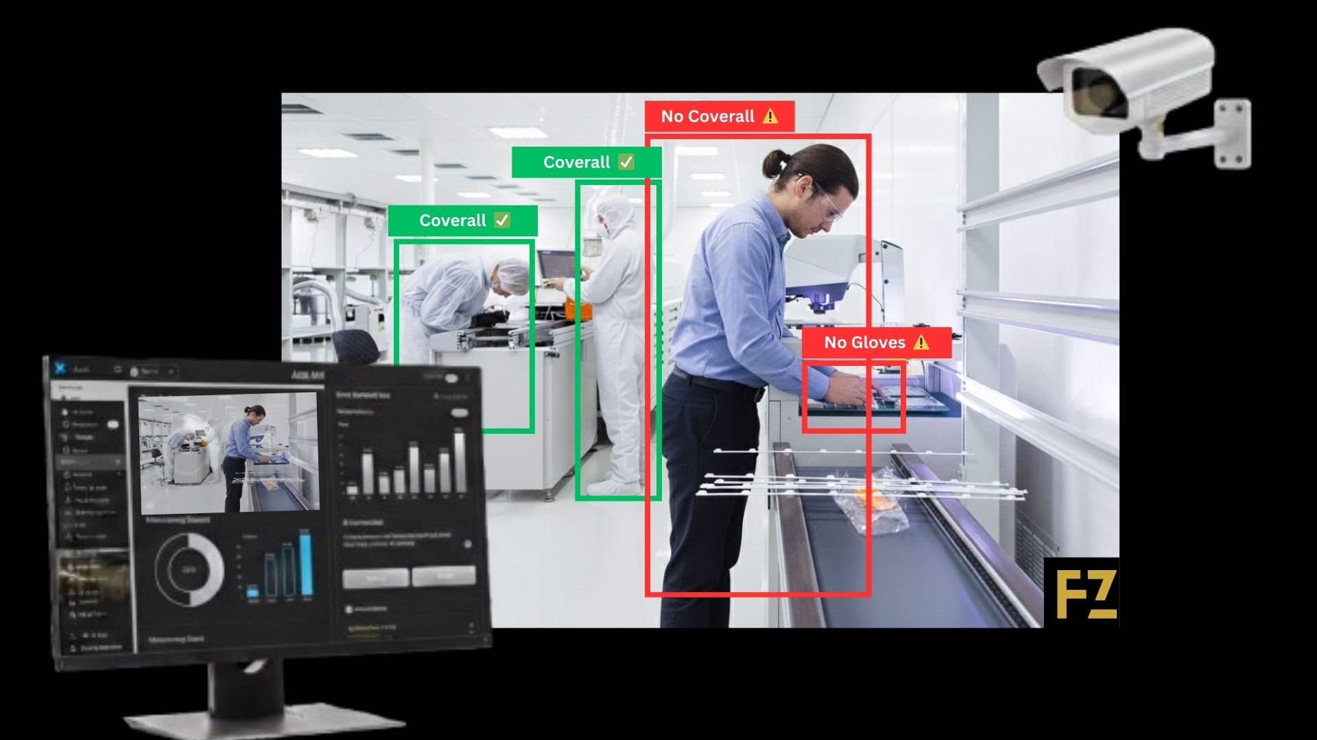 AI-Powered PPE Monitoring System dashboard interface