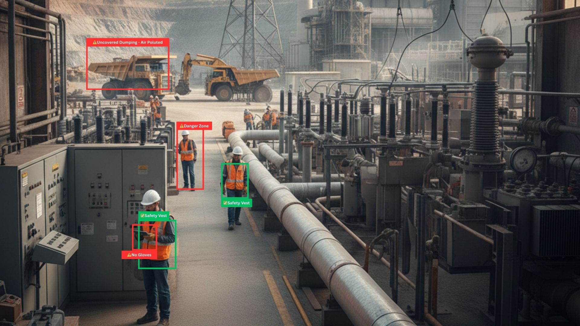 Industrial equipment manufacturing safety monitoring